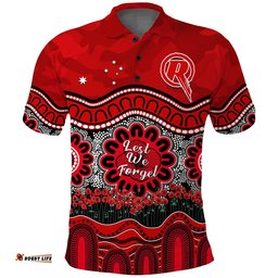 Custom Text And Number Renegades Cricket ANZAC Polo Shirt Melbourne Poppy Aboriginal Camouflage Amazing Aussie