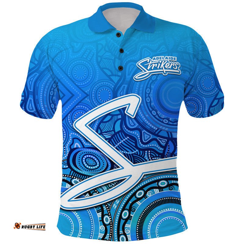 Custom Personalised Adelaide Strikers Indigenous Aboriginal Arts Polo Shirt Amazing Aussie