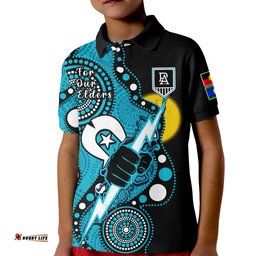 Port Adelaide Football NAIDOC 2023 Polo Shirt For Our Elders Indigenous Art Amazing Aussie