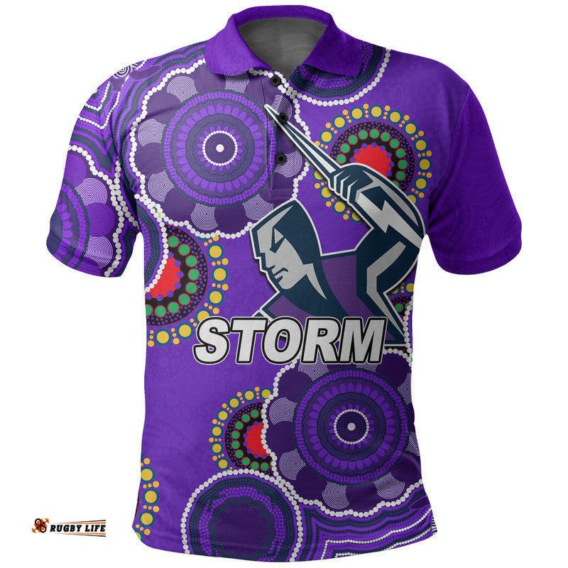 Custom Personalised Storm Rugby Aboriginal Vibe Polo Shirt Amazing Aussie