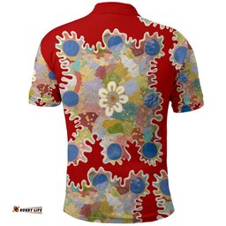 Palyku Aboriginal Polo Shirt Unique Vibes - Red Amazing Aussie