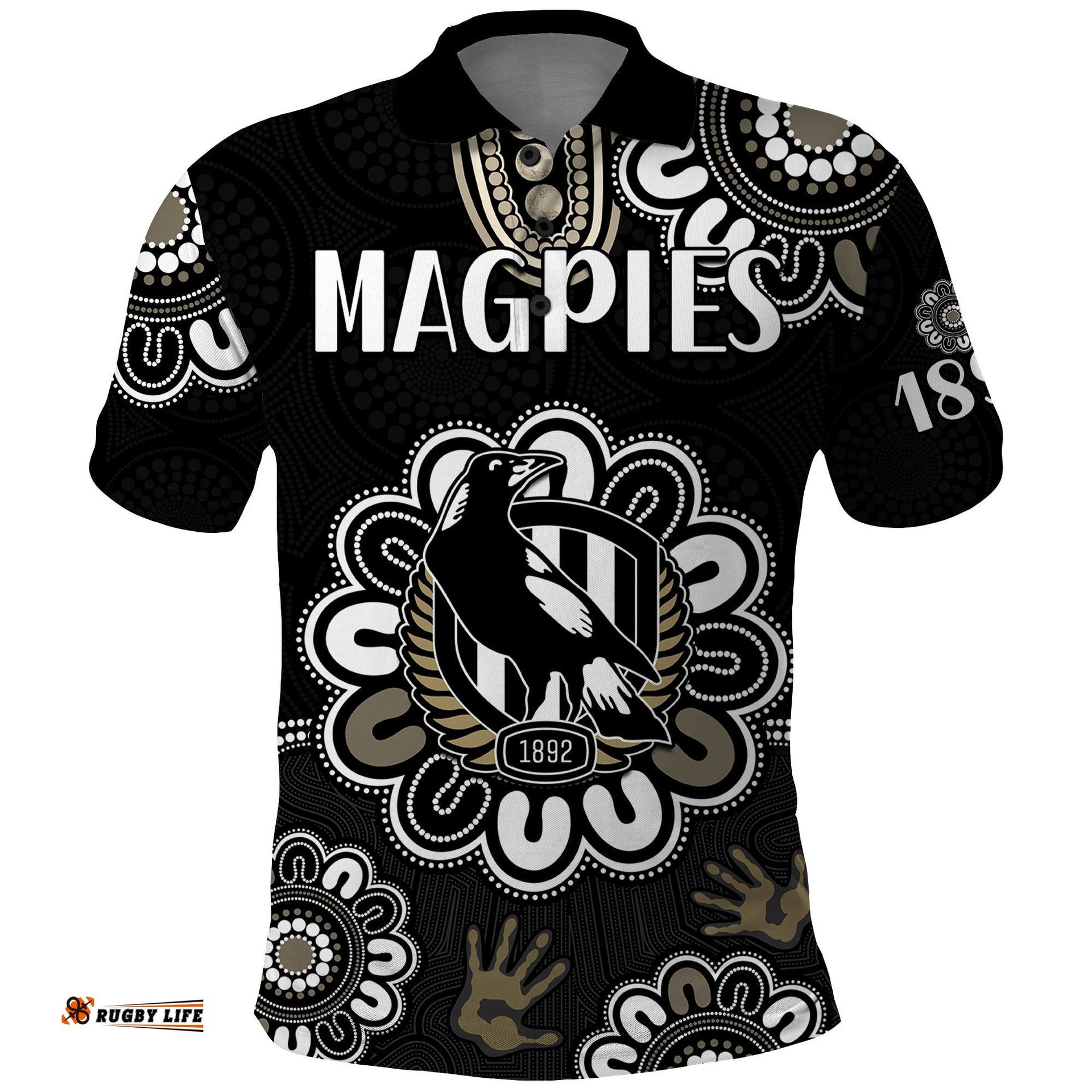 Custom Personalised AFL Collingwood Magpies Football Magpies 1892 Polo Shirt Amazing Aussie
