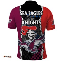 NRL Combine Knights Sea Eagles Polo Shirt Sporty Style