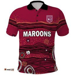 QLD Maroons Rugby Polo Shirt Indigenous Amazing Aussie