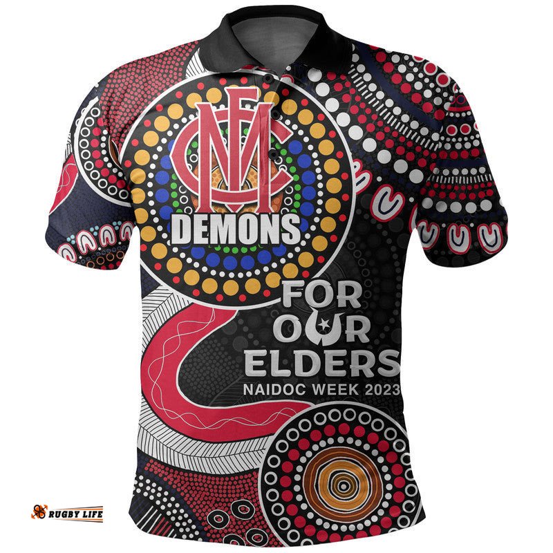 Demons Rugby Polo Shirt NAIDOC 2023 Aboriginal Amazing Aussie