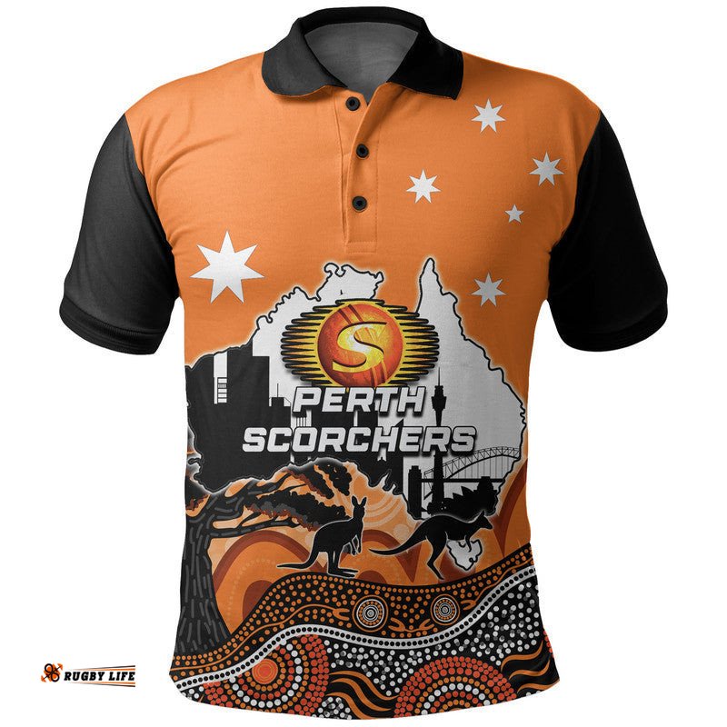 Custom Personalised And Number Happy Australia Day- Perth Scorchers Polo Shirt Amazing Aussie