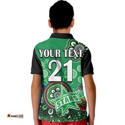 Custom Personalised Melbourne Stars Polo Shirt Cricket Indigenous Aboriginal Lizard Version Amazing Aussie