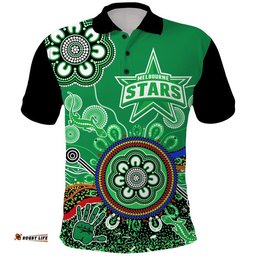 Custom Personalised Melbourne Stars Polo Shirt Cricket Indigenous Aboriginal Lizard Version Amazing Aussie