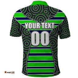NRL - Raiders Polo Shirt Mix Dot Aboriginal