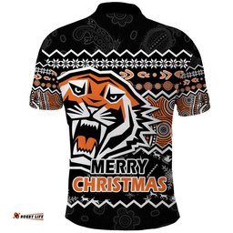 Wests Tigers Aboriginal Christmas Vibe Black Version Polo Shirt Amazing Aussie