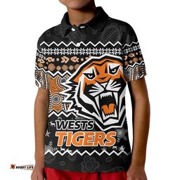 Wests Tigers Aboriginal Christmas Vibe Black Version Polo Shirt Amazing Aussie