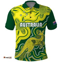 Australia Cricket Polo Shirt Go Aussie World Cup 2023 Aboriginal Style Unique