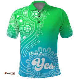 Australia Walk For Yes Polo Shirt Indigenous Voice 2023 Aboriginal Green Vibe