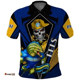 Custom Personalised Eels Rugby Polo Shirt Mascot Parramatta Since 1947 Cool Skull Amazing Aussie