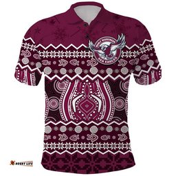Manly Warringah Maroon Sea Eagles Christmas Vibe Polo Shirt Amazing Aussie