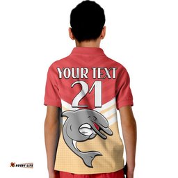 Custom Text And Number Redcliffe Dolphins Rugby Polo Shirt Simple Style Amazing Aussie