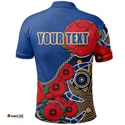 Custom Personalised Anzac Day AFL-Eagles Army Mix Aboriginal Polo Shirt Amazing Aussie