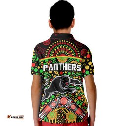 Panthers Rugby Polo Shirt Boomerang Indigenous Dots Amazing Aussie