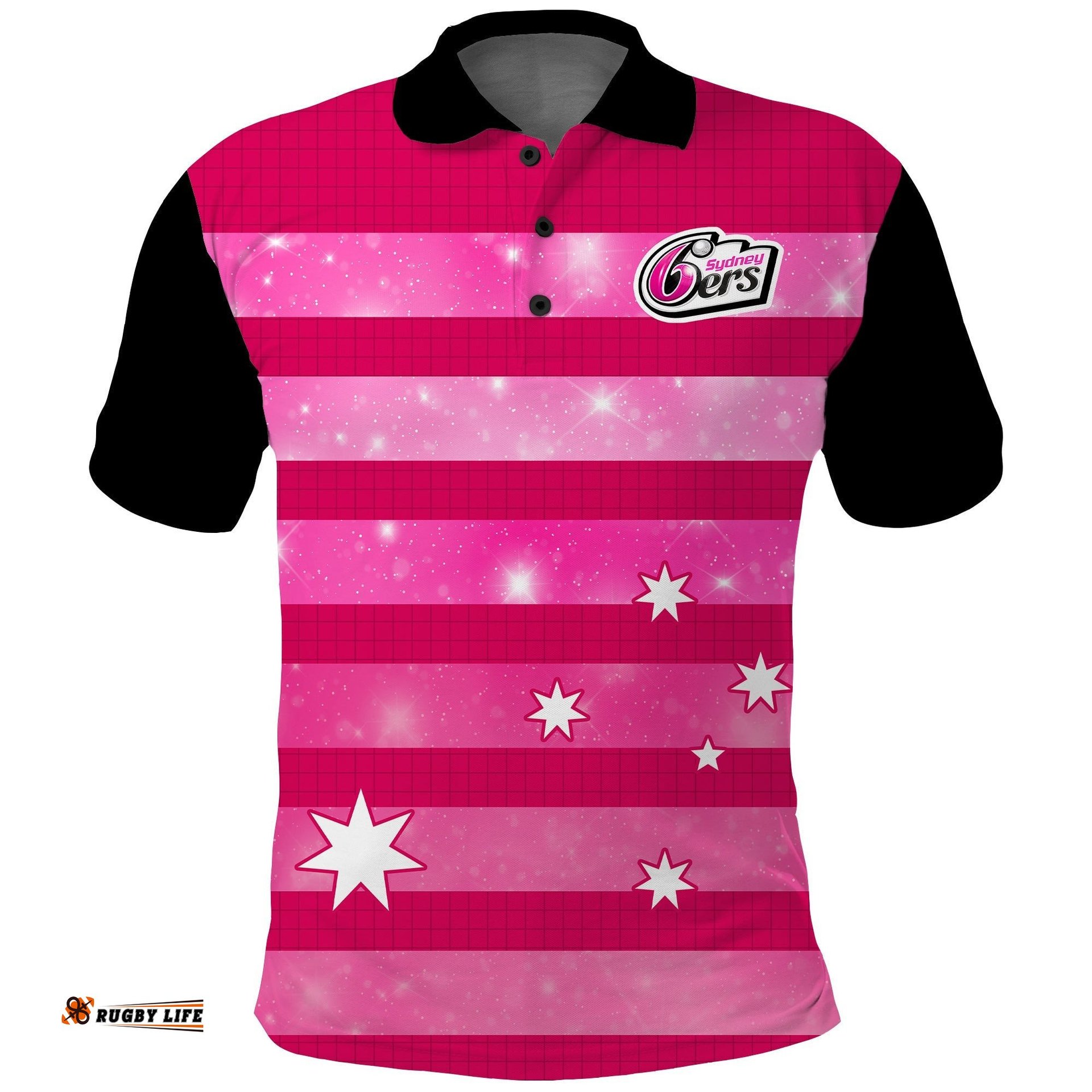 Sydney Sixers Cricket Polo Shirt Galaxy Star Simple Ver.02 Amazing Aussie