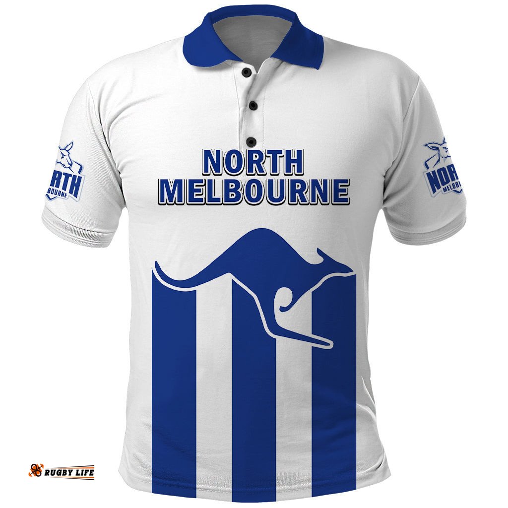 North Melbourne Football 2023 Polo Shirt Go Kangaroos Sporty Style