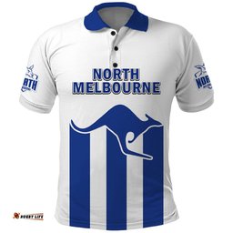 North Melbourne Football 2023 Polo Shirt Go Kangaroos Sporty Style