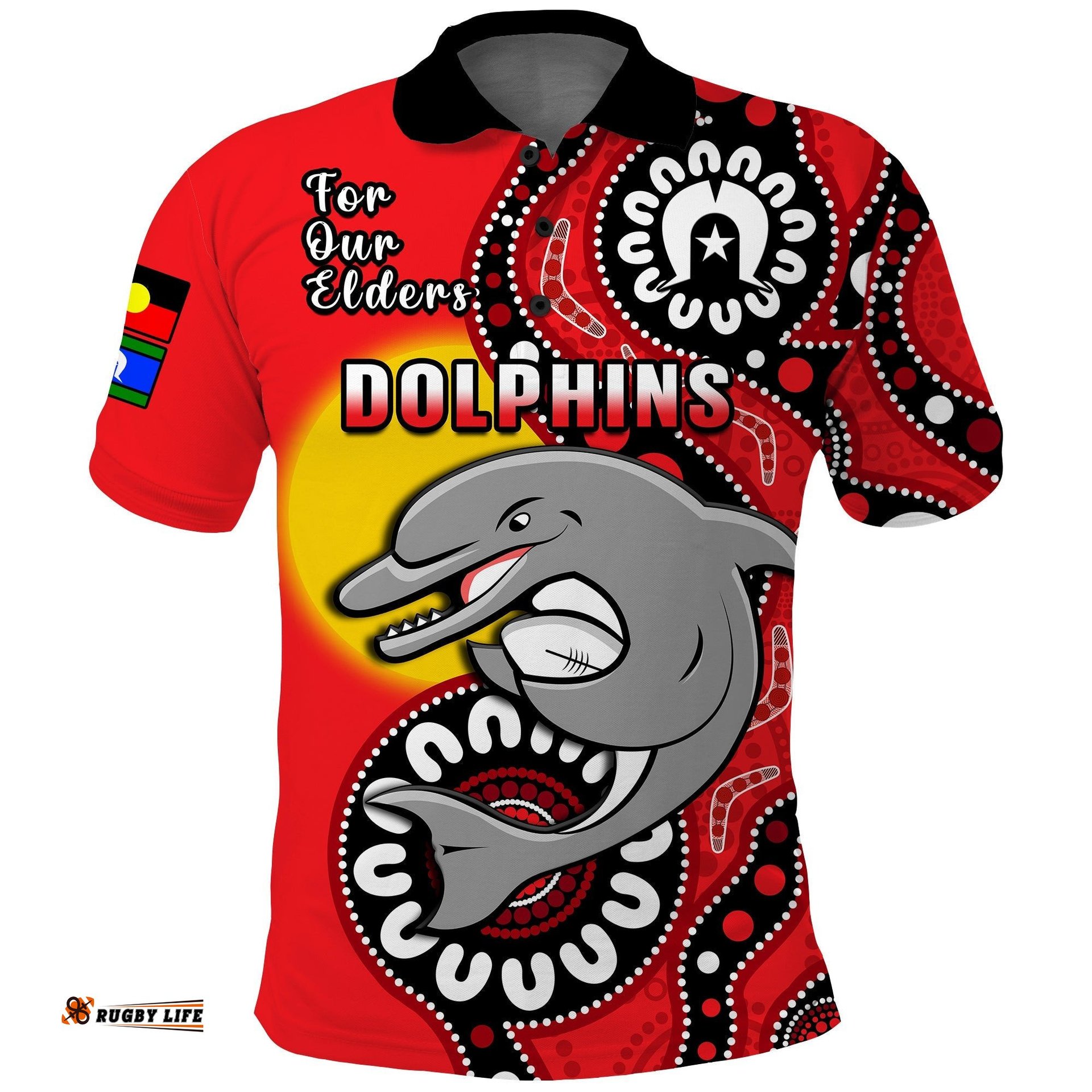Dolphins Rugby NAIDOC 2023 Polo Shirt For Our Elders Aboriginal Amazing Aussie