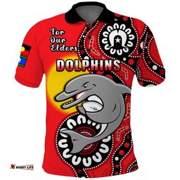 Dolphins Rugby NAIDOC 2023 Polo Shirt For Our Elders Aboriginal Amazing Aussie