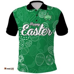 Custom Personalised Melbourne Stars Cricket Happy Easter Day Polo Shirt Simple Style Amazing Aussie