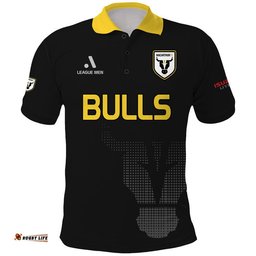 Macarthur Soccer Polo Shirt Bulls Black and Gold Amazing Aussie
