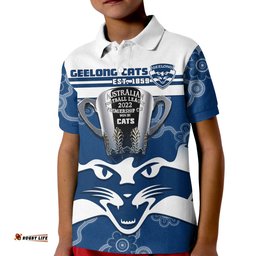 Cats Football Polo Shirt Geelong Premiers 2022 Aboriginal Amazing Aussie