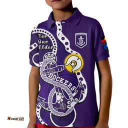Fremantle Football NAIDOC 2023 Polo Shirt Dockers For Our Elders Indigenous Art Amazing Aussie