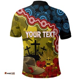 GC Suns Football ANZAC 2023 Polo Shirt Aboriginal Mix Slouch Hat Amazing Aussie
