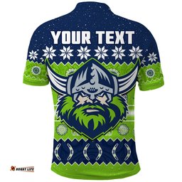 Custom Personalised Raiders Christmas Polo Shirt The Green Machine Aboriginal Art Merry Xmas Amazing Aussie