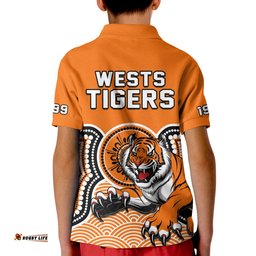 Wests Tigers Polo Shirt Indigenous Artsy Amazing Aussie