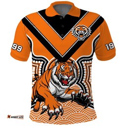Wests Tigers Polo Shirt Indigenous Artsy Amazing Aussie