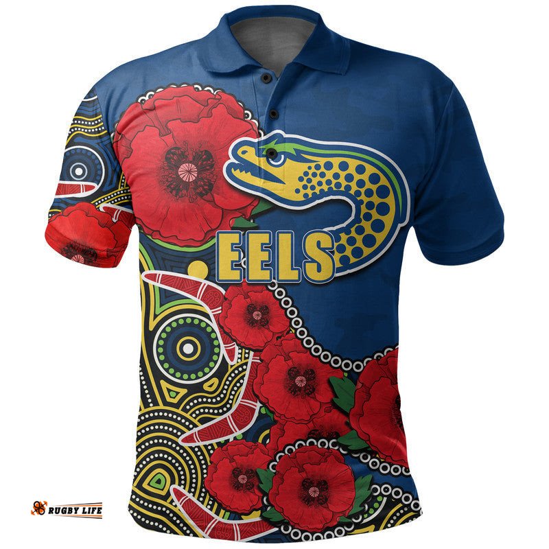 Custom Personalised Anzac Day NRL-Eels Army Mix Aboriginal Polo Shirt Amazing Aussie