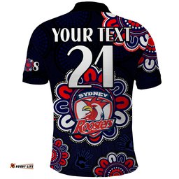 Custom Personalised NRL Sydney Roosters Rugby 1908 Aboriginal Polo Shirt Amazing Aussie