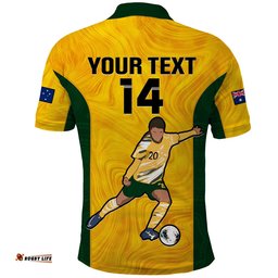 Custom Australia Soccer Polo Shirt Sam Kerr Matildas World Cup Yellow