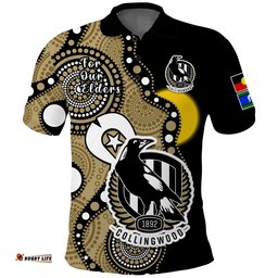 Custom Text And Number Collingwood Football NAIDOC 2023 Polo Shirt Magpies For Our Elders Indigenous Art Amazing Aussie