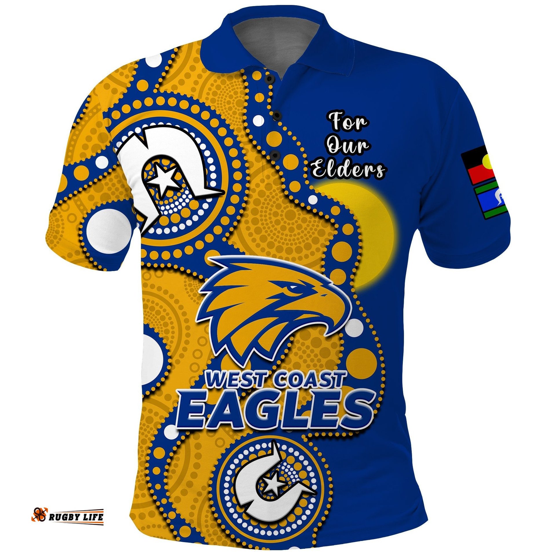 Custom Text And Number West Coast Eagles Football NAIDOC 2023 Polo Shirt Indigenous For Our Elders Amazing Aussie