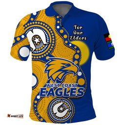 Custom Text And Number West Coast Eagles Football NAIDOC 2023 Polo Shirt Indigenous For Our Elders Amazing Aussie