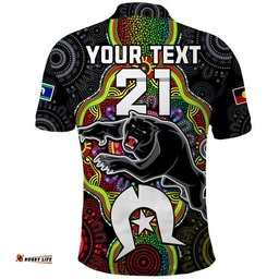Custom Personalised Panthers Rugby NAIDOC Week Polo Shirt Indigenous Amazing Aussie