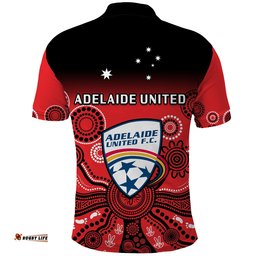 Adelaide United Football Polo Shirt Indigenous Art Amazing Aussie