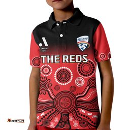 Adelaide United Football Polo Shirt Indigenous Art Amazing Aussie