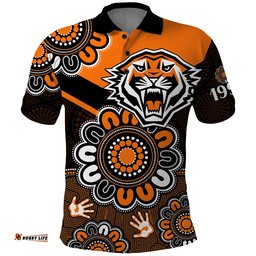 NRL Wests Tigers Rugby Founded 1999 Aboriginal Polo Shirt Amazing Aussie