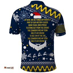 Cowboys Rugby Polo Shirt Born Tough Bred Proud Christmas Vibe 2023