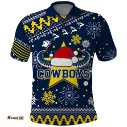 Cowboys Rugby Polo Shirt Born Tough Bred Proud Christmas Vibe 2023