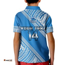 Custom Text And Number Blues Rugby Polo Shirt Aotearoa Super Auckland Polynesian Pattern Amazing Aussie