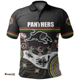 Custom Personalised Panthers Rugby Polo Shirt Aboriginal 2023 Black Style Amazing Aussie