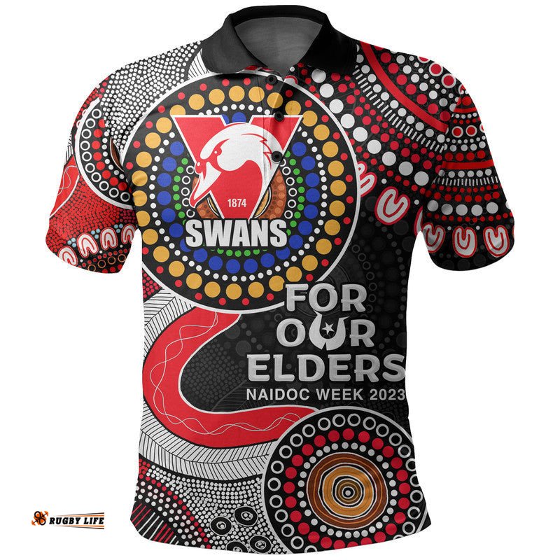 Swans Rugby Polo Shirt NAIDOC 2023 Aboriginal Amazing Aussie